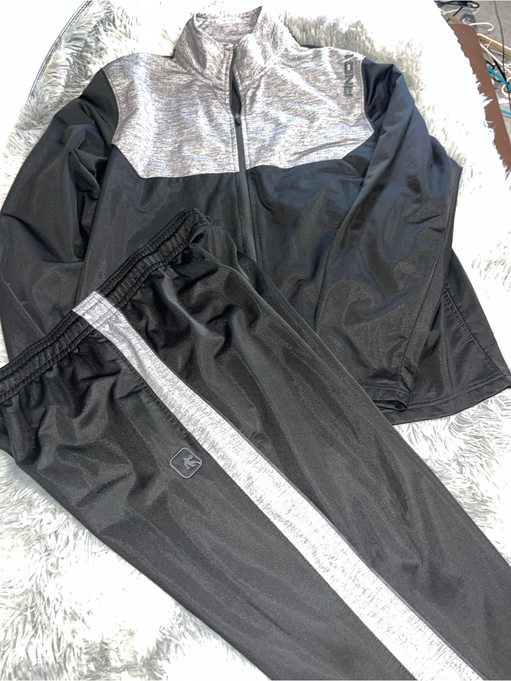 AND1 NEW BUNDLE Black & Gray Performance Jacket and Pants.